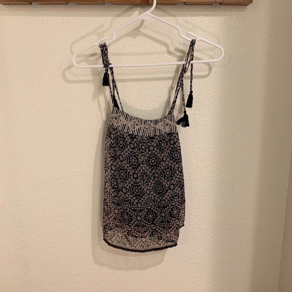 Cute Black and Beige Tank Top